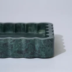 Marble Rectangle Ribbed Catchall Emerald
