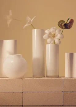 Opal Pillar Vase White (L)