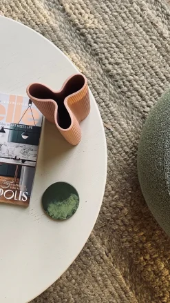 Ribbed Petal Vase Ochre (L)