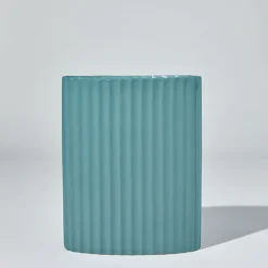 Ripple Oval Vase Steel Blue (L)
